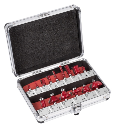 [KRT060185] Jogo 15 Fresas 8mm  com Mala Aluminio | Ref. KRT060185