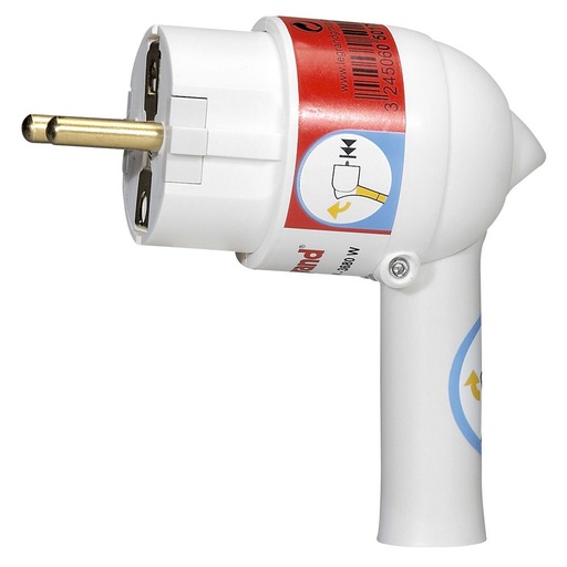 [9261211050175] Ficha Macho 2P+T com extrator - Branco | Ref.  GSB.50175