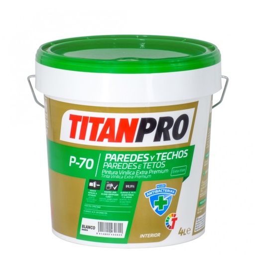 [#TIT10353801519] Tinta Anti-Bacteriana Vinilica P-70 4 Lt