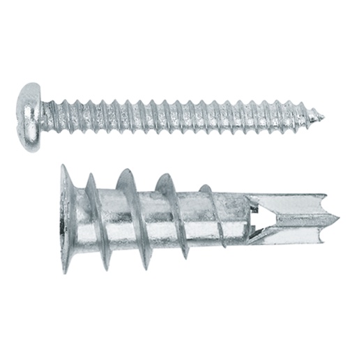 [#IND15TAPLAME] Bucha com parafuso para pladur 13x32 (cx 100 Un) | Ref. TAPLAME