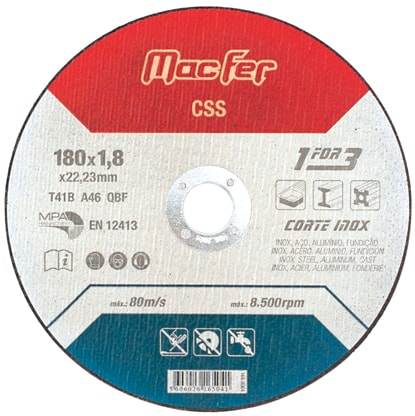 [10191211650005] Disco de  Corte emAço inoxidável 230mm | Ref.165.0005