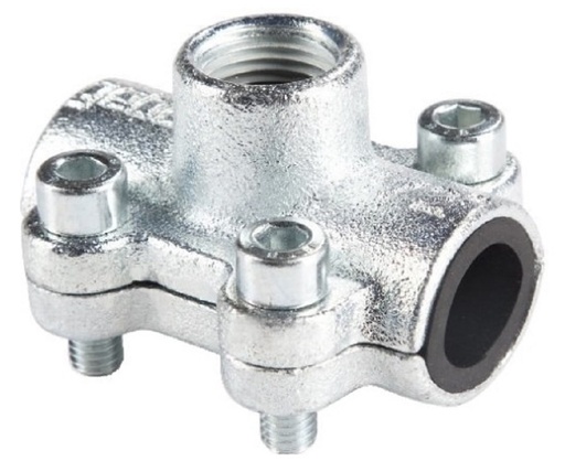 [B46468100000550] 1/2 Abraçadeira com derivação Gebo 1/2 x 1/2 | Ref.1403141/2