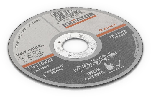 [KRT070410] Disco de corte para aço inoxidável 115 milímetros × 1 milímetro – 6 unidades | Ref. KRT070410