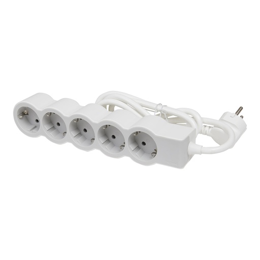 [926121694563] Bloco  de Tomadas  5x2P+T (3x2 polos + terra)  Standard branco/cinzento   3 metros 694563 |