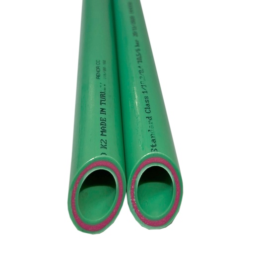 [B9903210015609] Tubo PPR verde reforçado com fibra 32x3,6 (barra 3,90 m) 