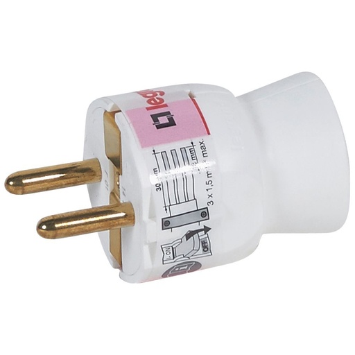 [9261211050187] Ficha Macho 2P+T Saida Direita branca GSB 50187 