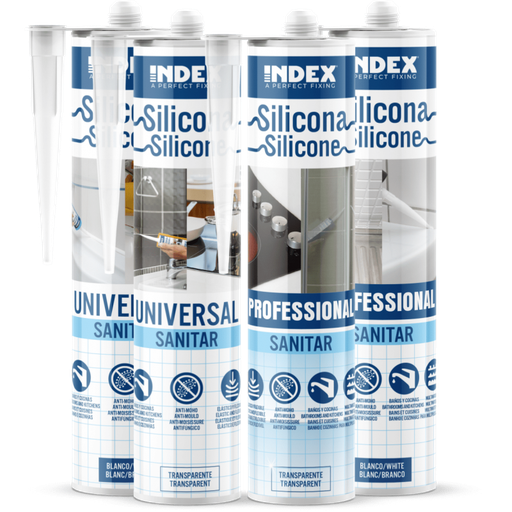[#IND15SIUNST280] Silicone Sanitario transparente 280 ml  Ref. SIUNST280 – INDEX