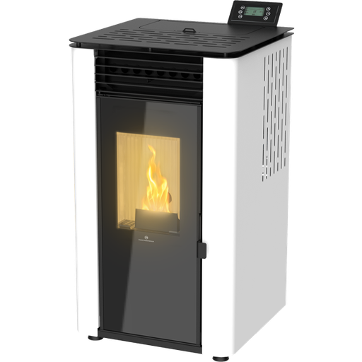 [FMONTANHA345PA2025N003] Salamandra Pellets Luma White 8 KW P Vidro  | Ref. PA2025N003 – FOGO MONTANHA