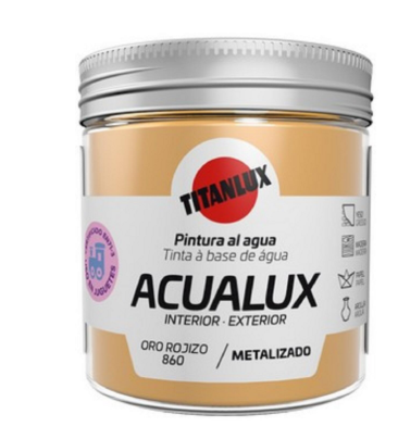 [#TIT10373525699549] Acualux Metalizado Ouro Vermelho 0860 75ml  Ref. 5699549  - TITANLUX