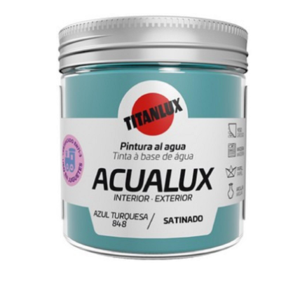 [#TIT10373525699594] Acualux acetinado  Azul Turquesa 0848 75ml | Ref. 5699594 - Titanlux