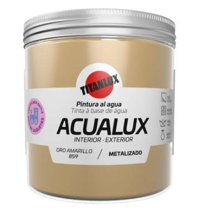 [#TIT10373525809269] Acualux Metalizado Ouro Amarelo 0859 250ml  | Ref. 5809269 - Titanlux