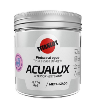 [#TIT10373525809273] Acualux Metalizado Prata 0861 250ml 5809273 | Ref. 5809273 – Titanlux 