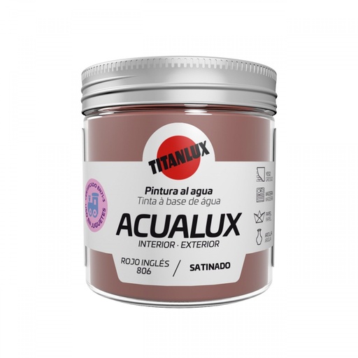 [#TIT10373525809285] Acualux Acetinado Vermelho Inglês 0806 75ml | Ref. 5809285 – Titanlux 