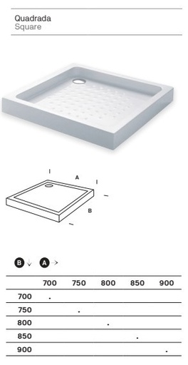 [1031160402107075] Base de Duche Clássica 75x75 AD sem válvula  – ASD
