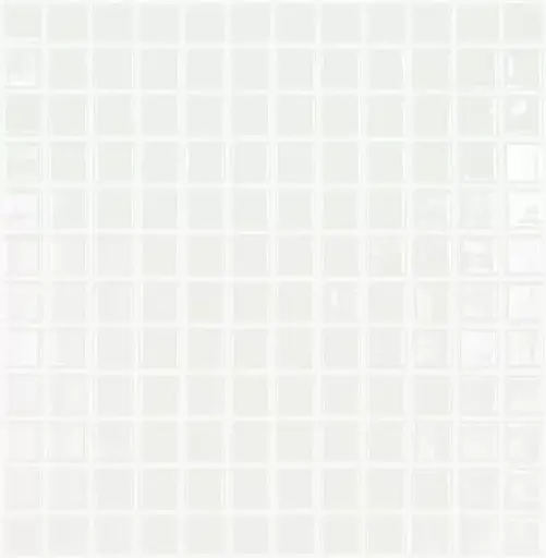 [348721000010043] Mosaico em pastilha de vidro 2,5x2,5 Ref 100 A Branco Malha | Ref. 100 – Vidrepur 