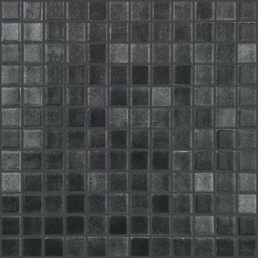 [348721000015088] Mosaico em pastilha de vidro 2,5x2,5 Niebla Negro Malha | Ref. 509A – Vidrepur 