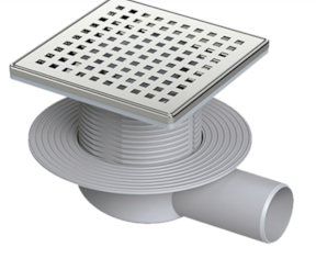 [465321956497750] Sifão Chão Ajustável para Cerâmica 150x150x50mm | Ref. BK4020260 – B&M 