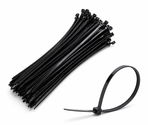 [#IND15CKBN25200] Abraçadeira de Serrilha Preta 2,5x200 mm