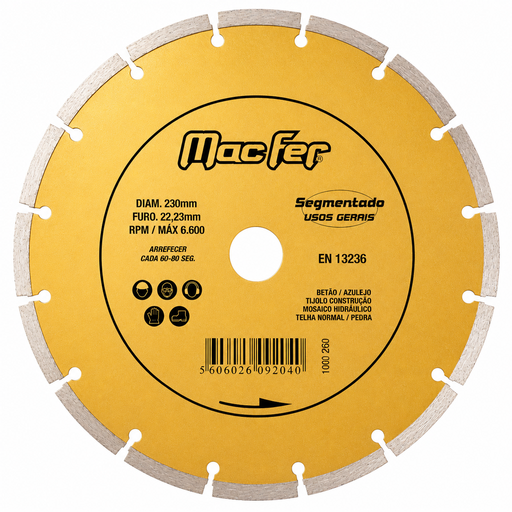 [101906020920001] Disco Diamantado Segmentado Macfer 115 mm — Ref. 092.0001