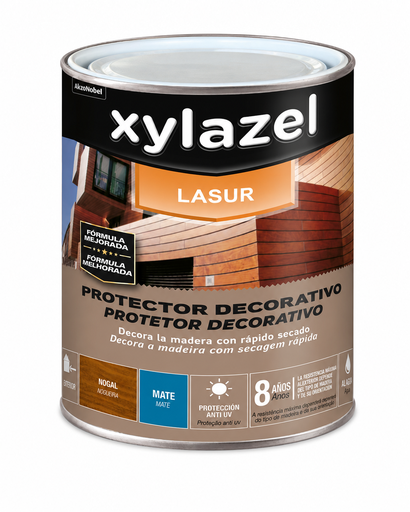 [8535834220] Lasur Protetor Aquoso para Madeira Decor Nogueira Mate 750 ml 