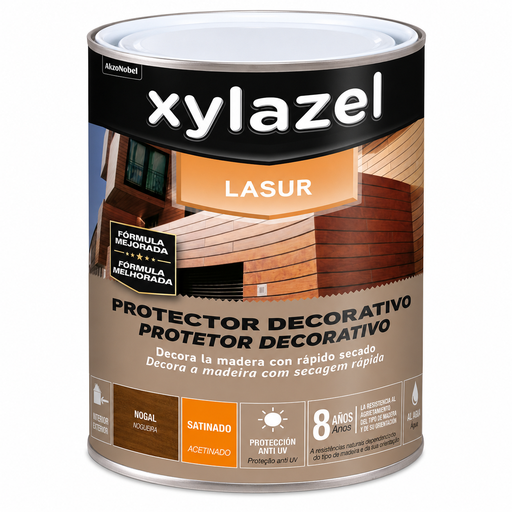 [8535834274] Lasur Protetor Aquoso para Madeira Decor Nogueira Acetinado 750 ml