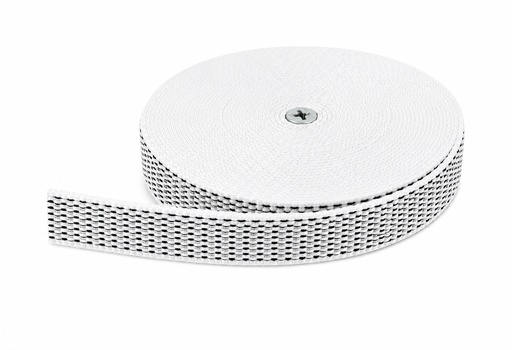 [10190090161] Fita para Estor Nylon 20 mm Branca/Preta 6 m  | Ref. 009.0161