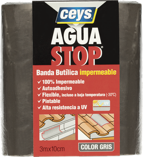 [CEYS1006902814] Aguastop Banda Butilica impermeável cinza10x3 |902814