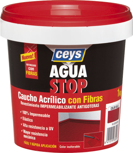[CEYS1006903311] Aguastop Borracha Acrilica com Fibra Cinza 1Kg 